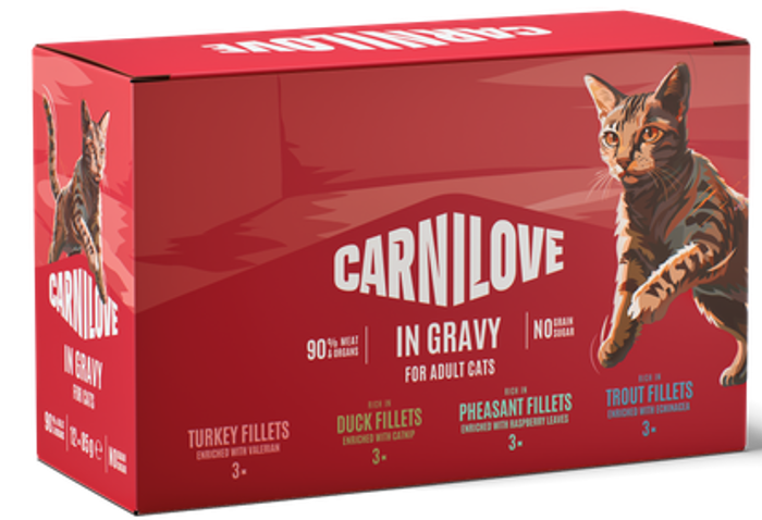 Carnilove® Paté Pouch in Gravy Multipack for Adult Cats 12x85gr